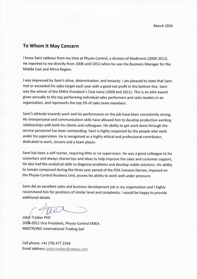 Sample Reference Letter For Physical Therapist Job