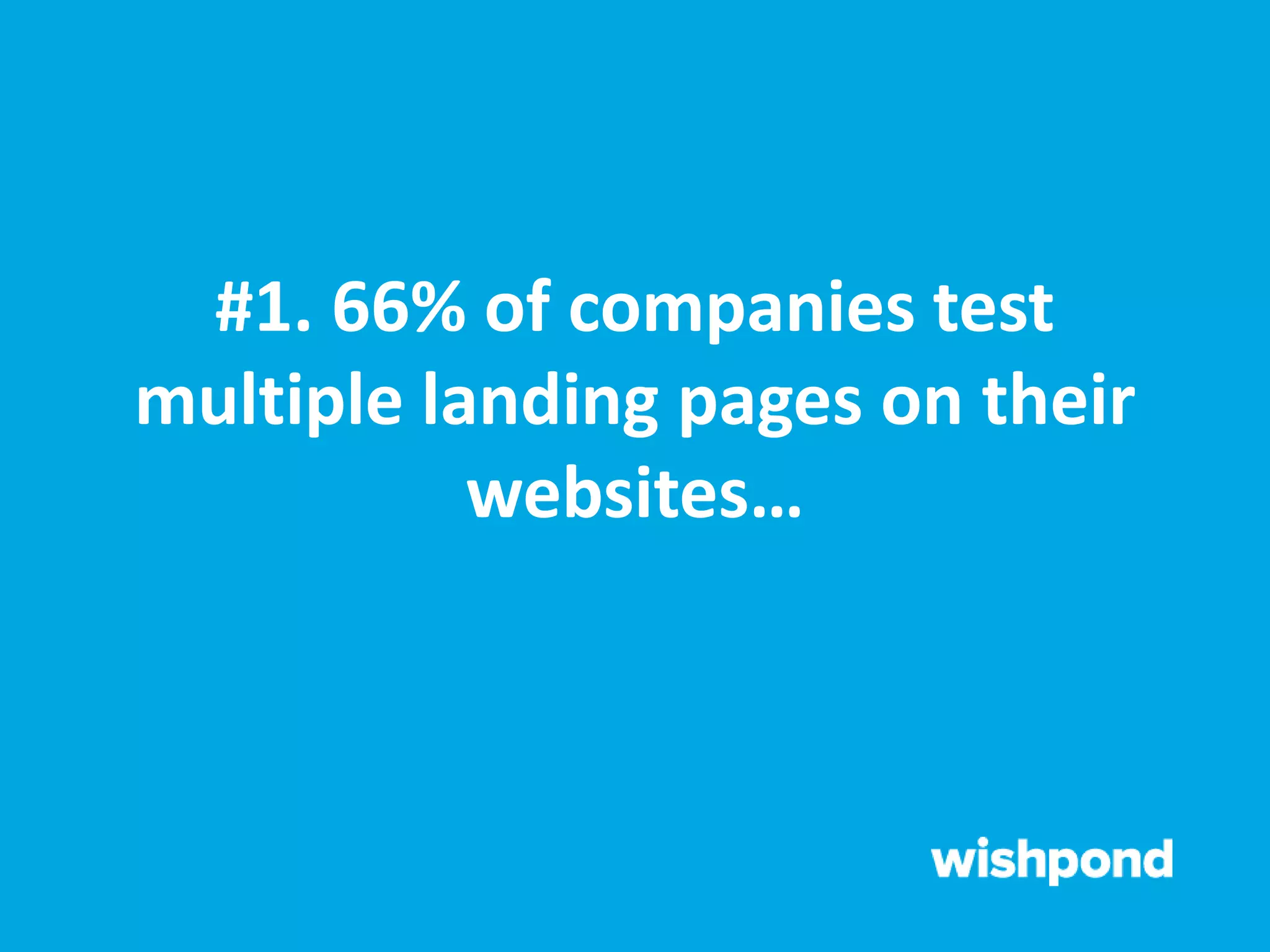 #1. 66% of companies test
multiple landing pages on their
websites…
 