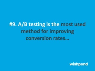 But only one out of eight A/B
tests has ever driven major
changes
 