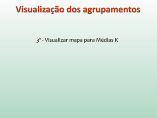 3º - Visualizar mapa para Médias K
Visualização dos agrupamentos
 
