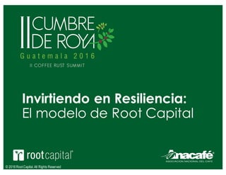 Invirtiendo en Resiliencia:
El modelo de Root Capital
© 2016 Root Capital. All Rights Reserved
 
