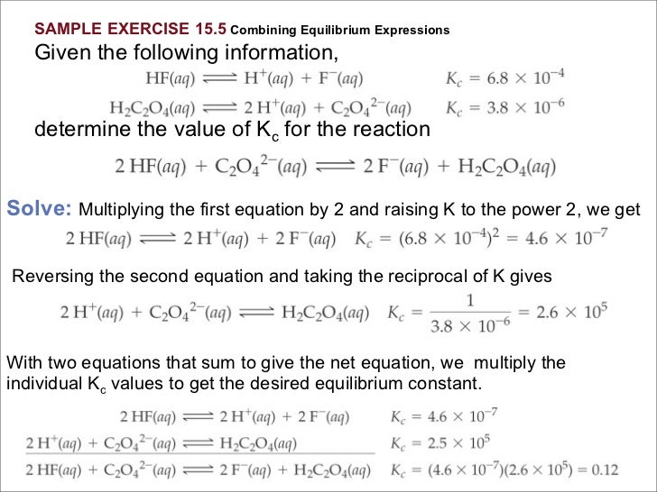 Chapter 15 Lecture Chemical Equilibrium