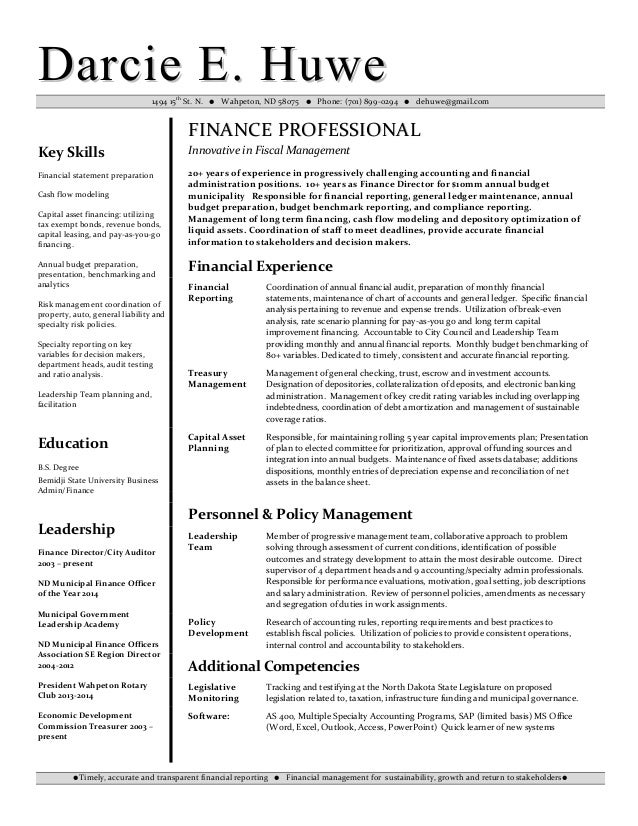 Financial budget accounting military resume