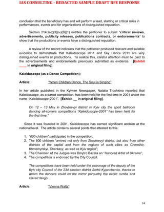 Sample Data Fix Rfe Wk Sample - redacted O-1B 2nd RFE Response 10.22.16