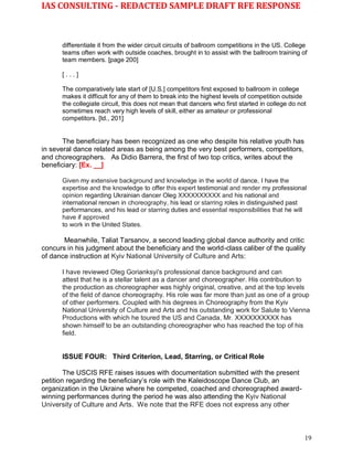 Sample Data Fix Rfe Wk Sample - redacted O-1B 2nd RFE Response 10.22.16