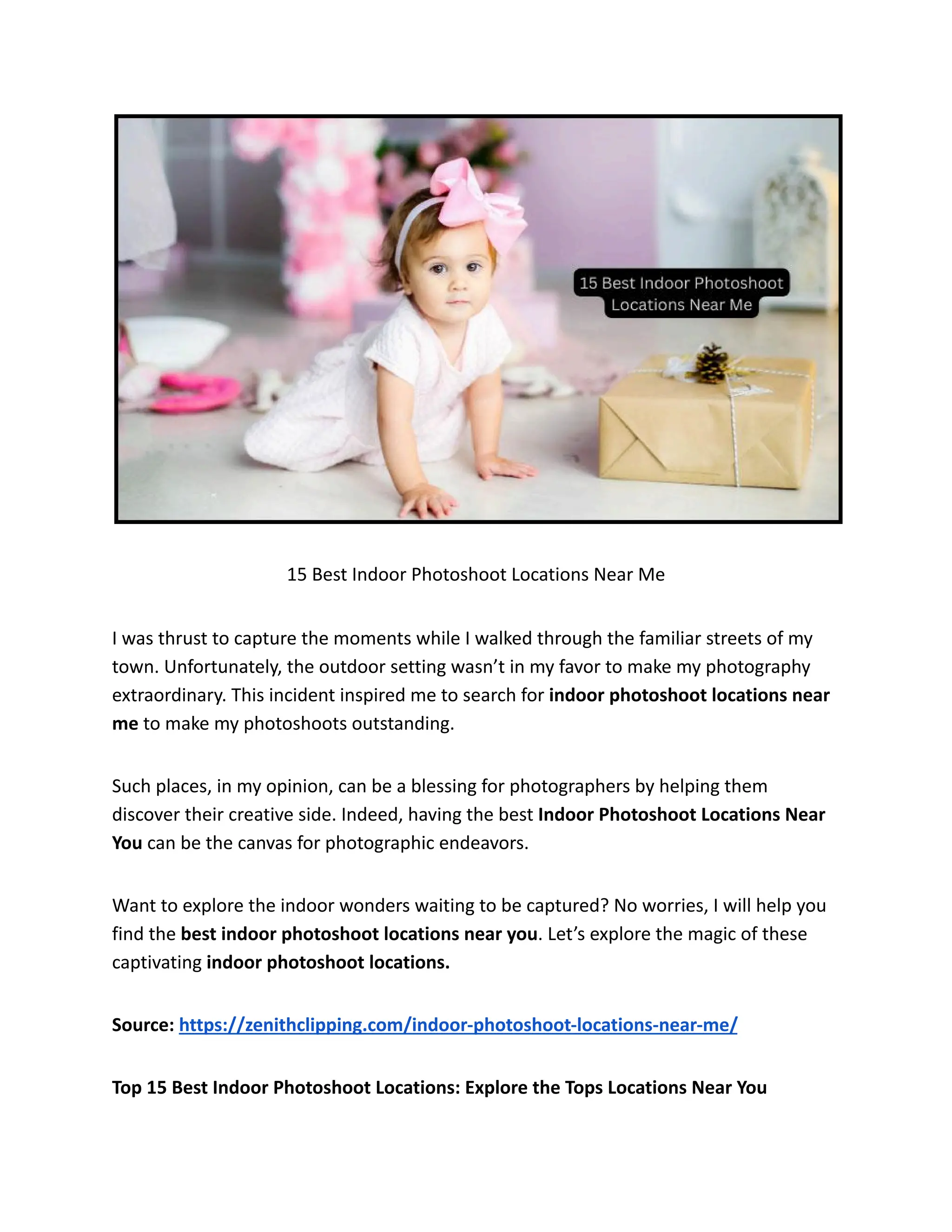 15 Best Indoor Photoshoot Locations Near Me PDF