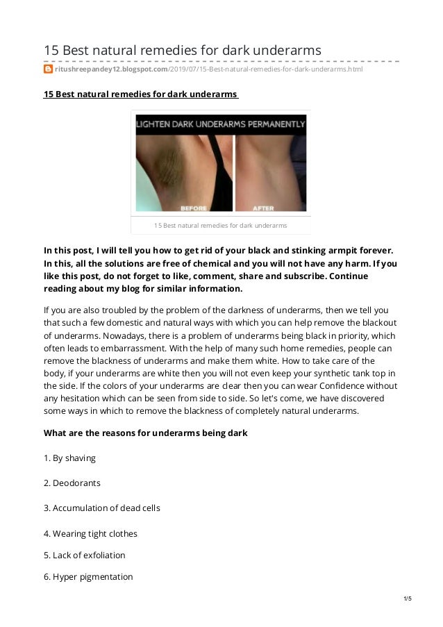 15 Best Natural Remedies For Dark Underarms 15 best natural remedies for dark underarms
