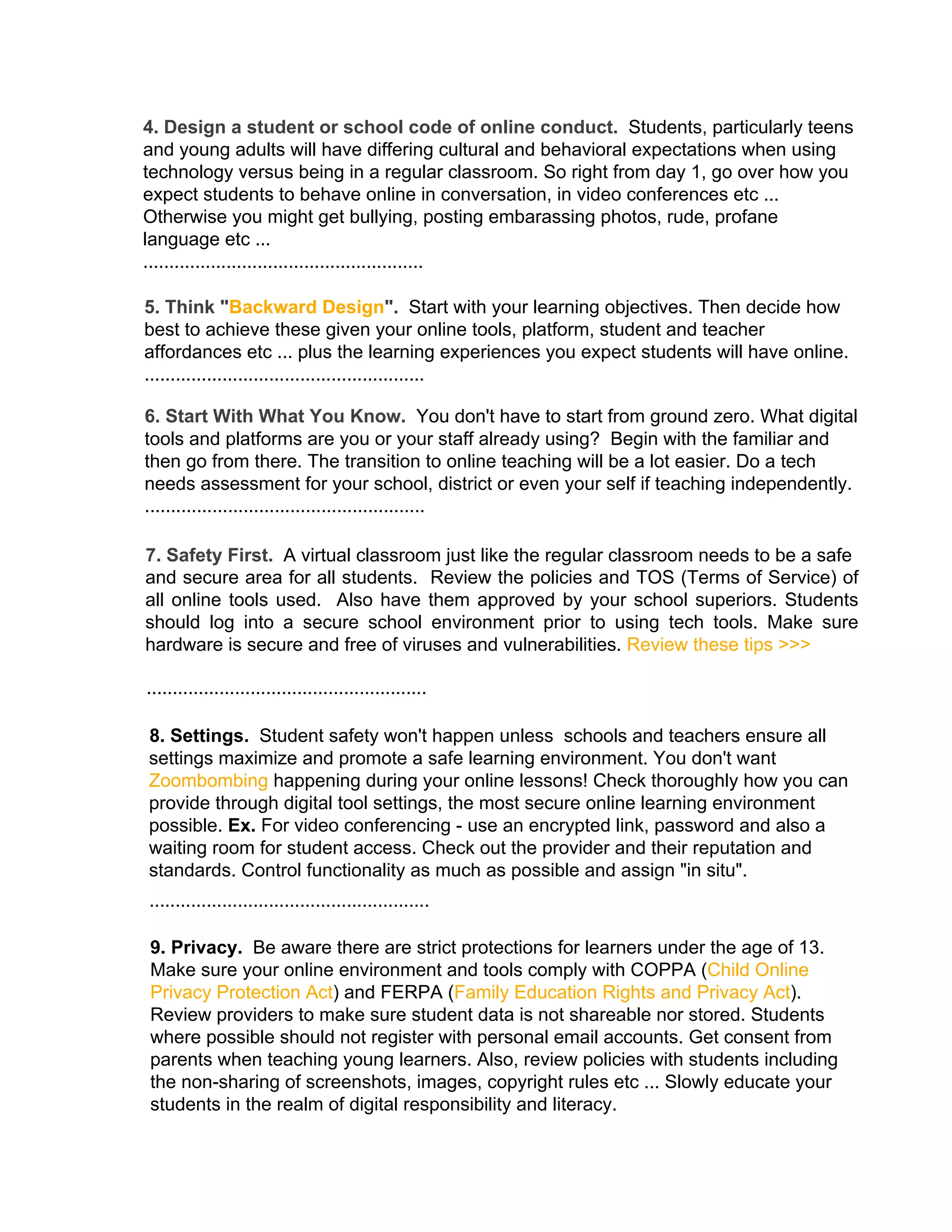 15 best practices for online teaching PDF