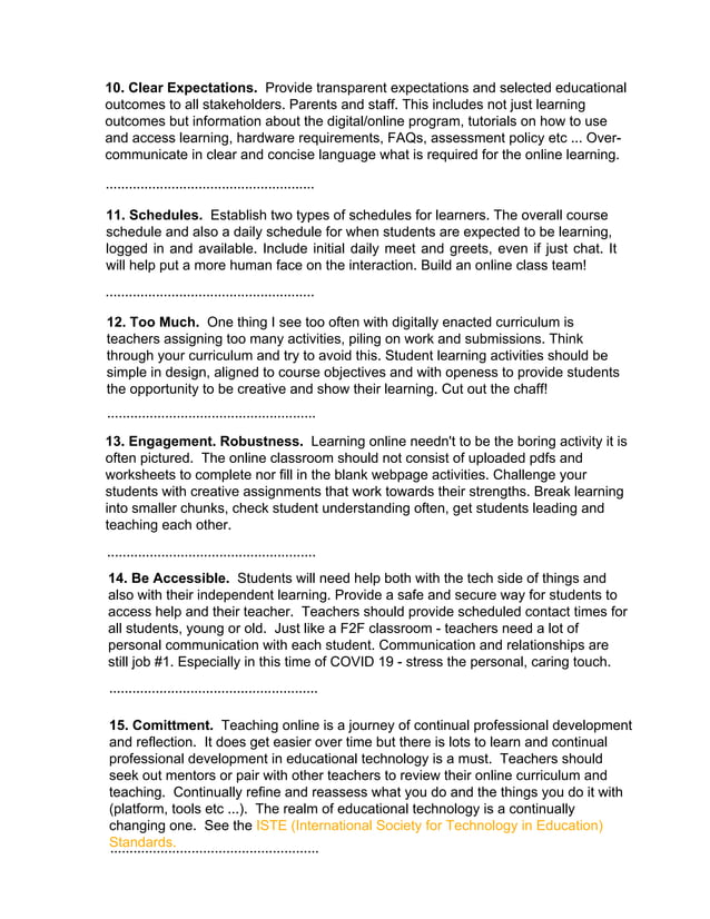 15 best practices for online teaching PDF