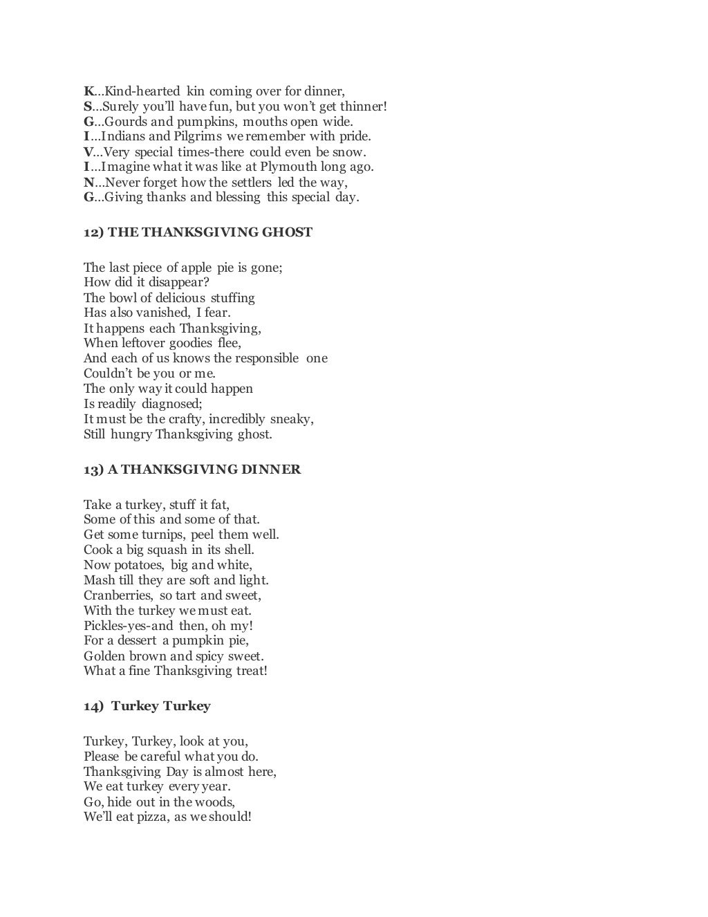 Thanksgiving poems billy collins