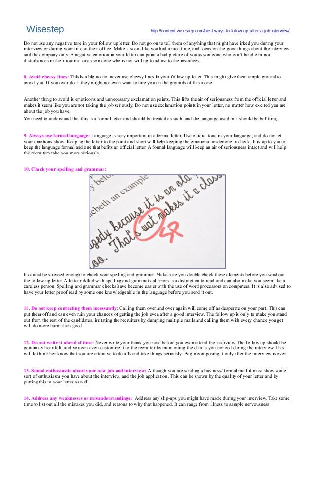 how to follow up on a job application