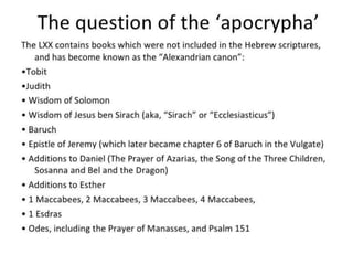 Apocrypha
 Apocalyptic Writings
 Apocrypha
 