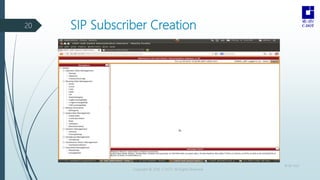 SIP Subscriber Creation
18-08-2022
Copyright © 2016 C-DOT. All Rights Reserved
20
 