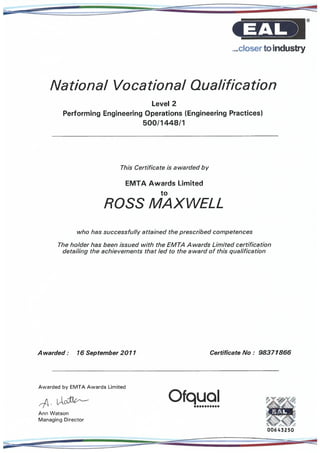 NVQ LVL 2 ENGINEERING OPS_ ELECTRICAL