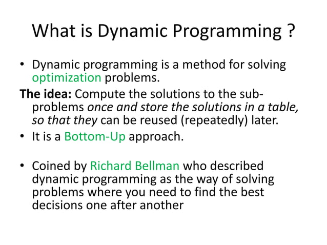 01 Knapsack using Dynamic Programming | PPT