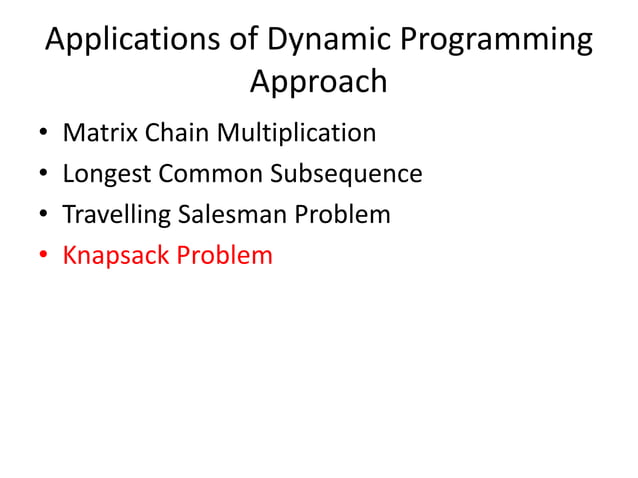 01 Knapsack using Dynamic Programming | PPT
