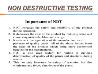 NON DESTRUCTIVE TESTING
 