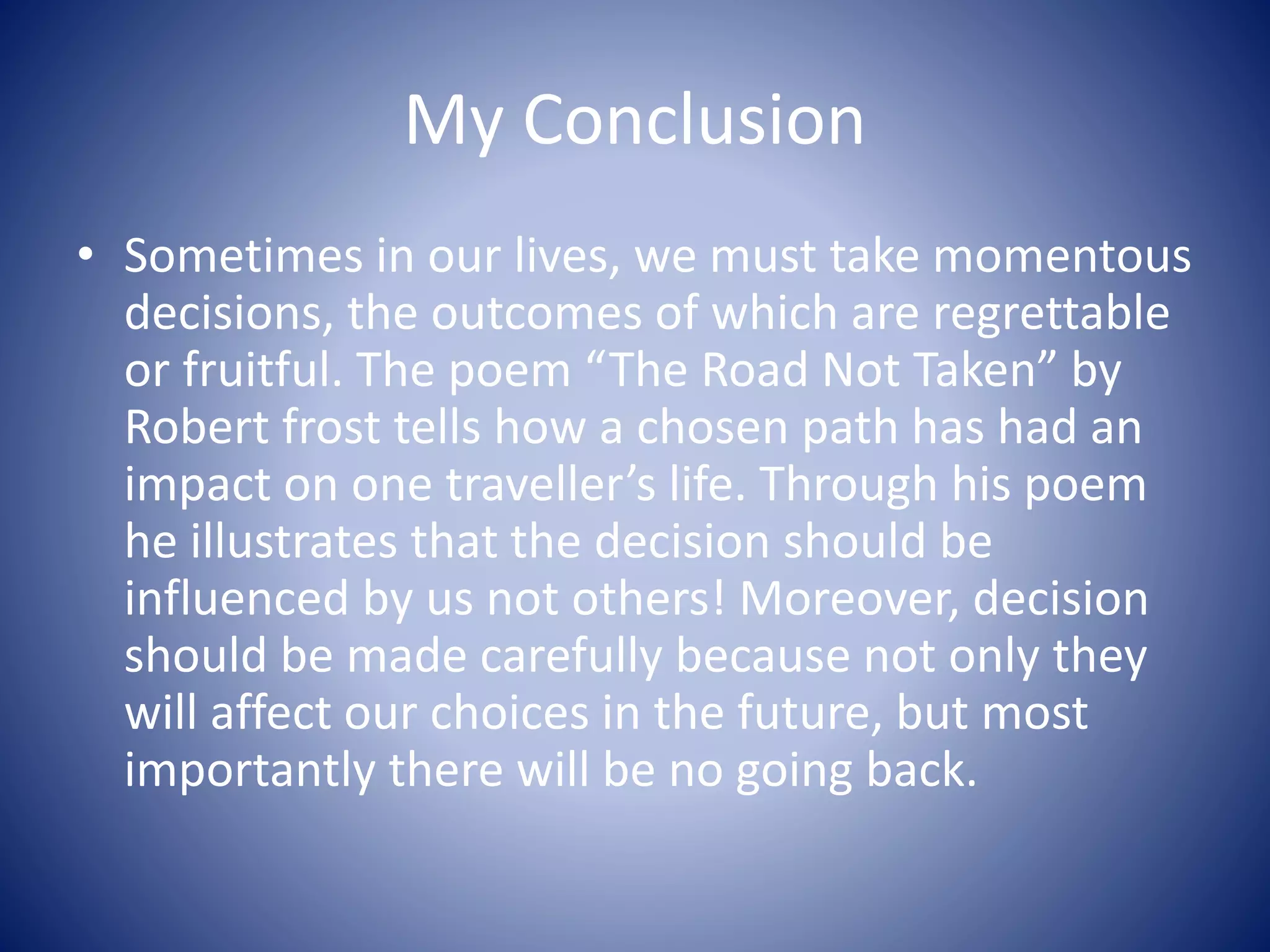 The Road Not Taken-Presentation | PPTX