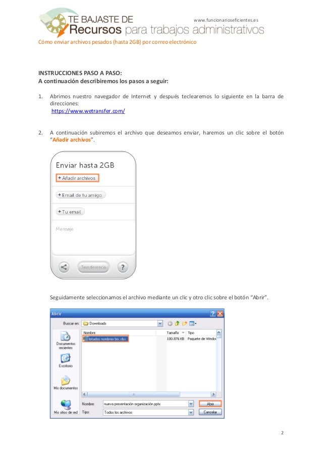 Cómo enviar archivos grandes de hasta 2 GB por correo electrónico Cómo enviar archivos grandes de hasta 2 GB por correo electrónico