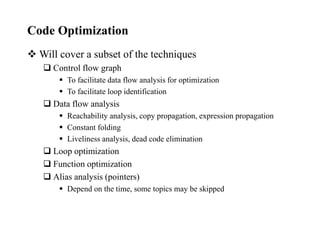 15 Code Optimization for compiler construction | PDF