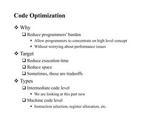 15 Code Optimization for compiler construction | PDF