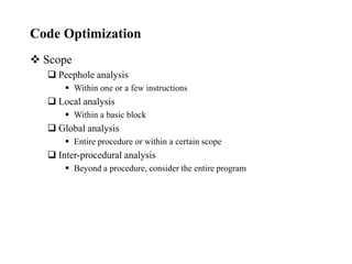 15 Code Optimization for compiler construction | PDF