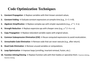 15 Code Optimization for compiler construction | PDF