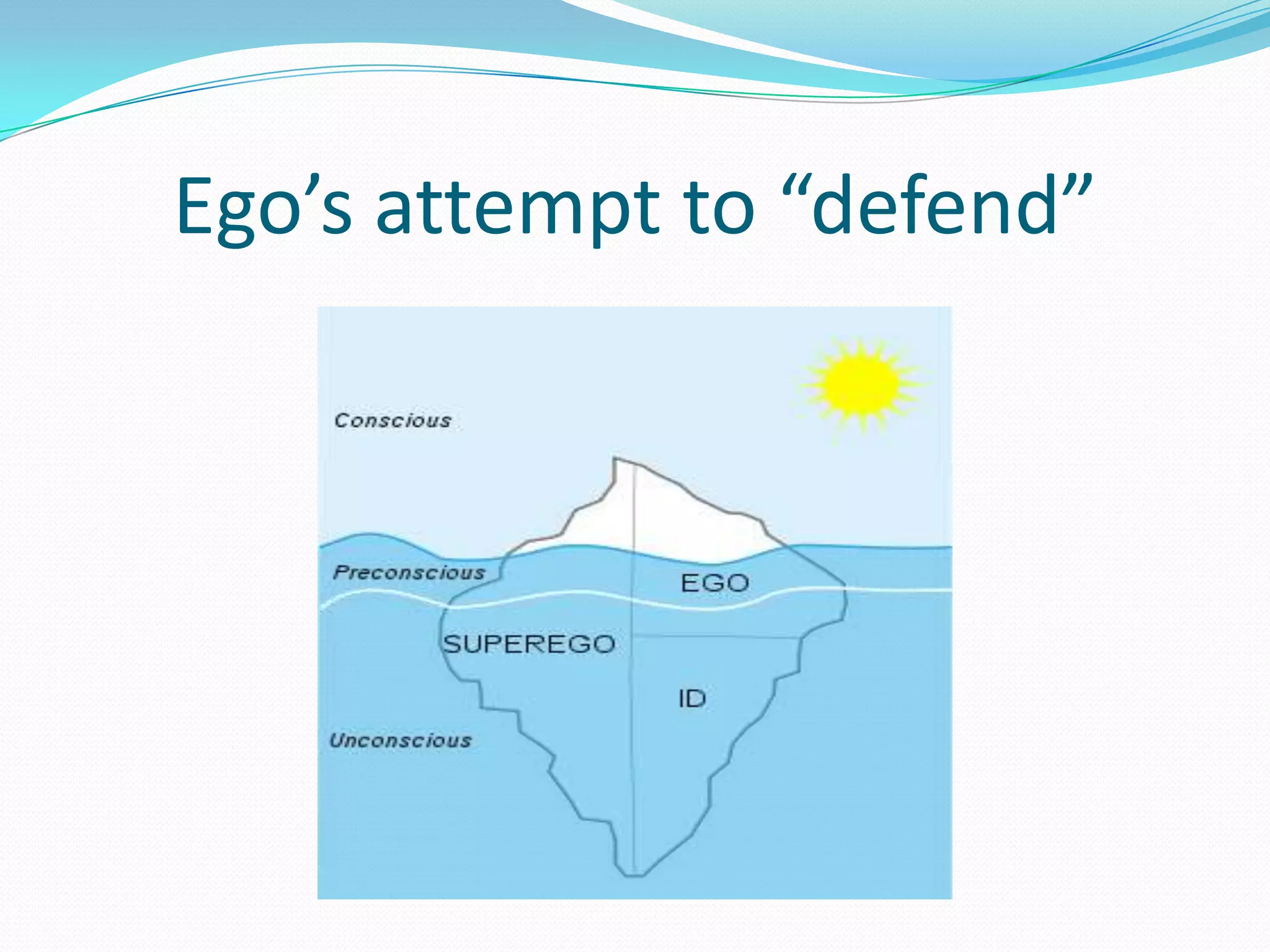 Ego’s attempt to “defend”
 