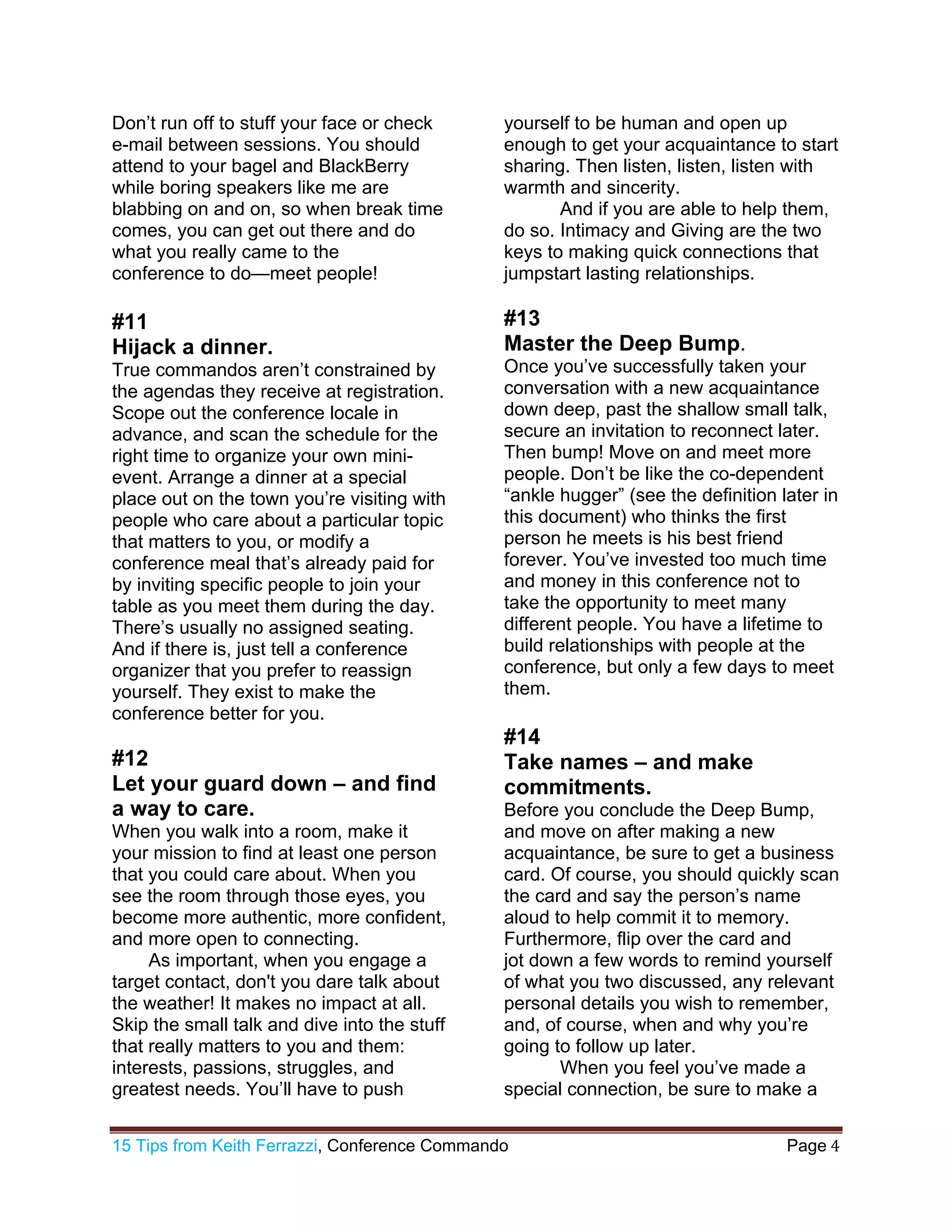 15 conference commando tips | PDF
