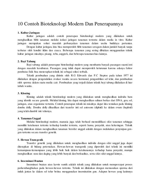 15 Contoh Rekayasa Genetika