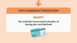 BENEFIT
You avoid the inconvenient situation of
having your card declined
WITH OVERDRAFT PROTECTION
DEBIT
 
