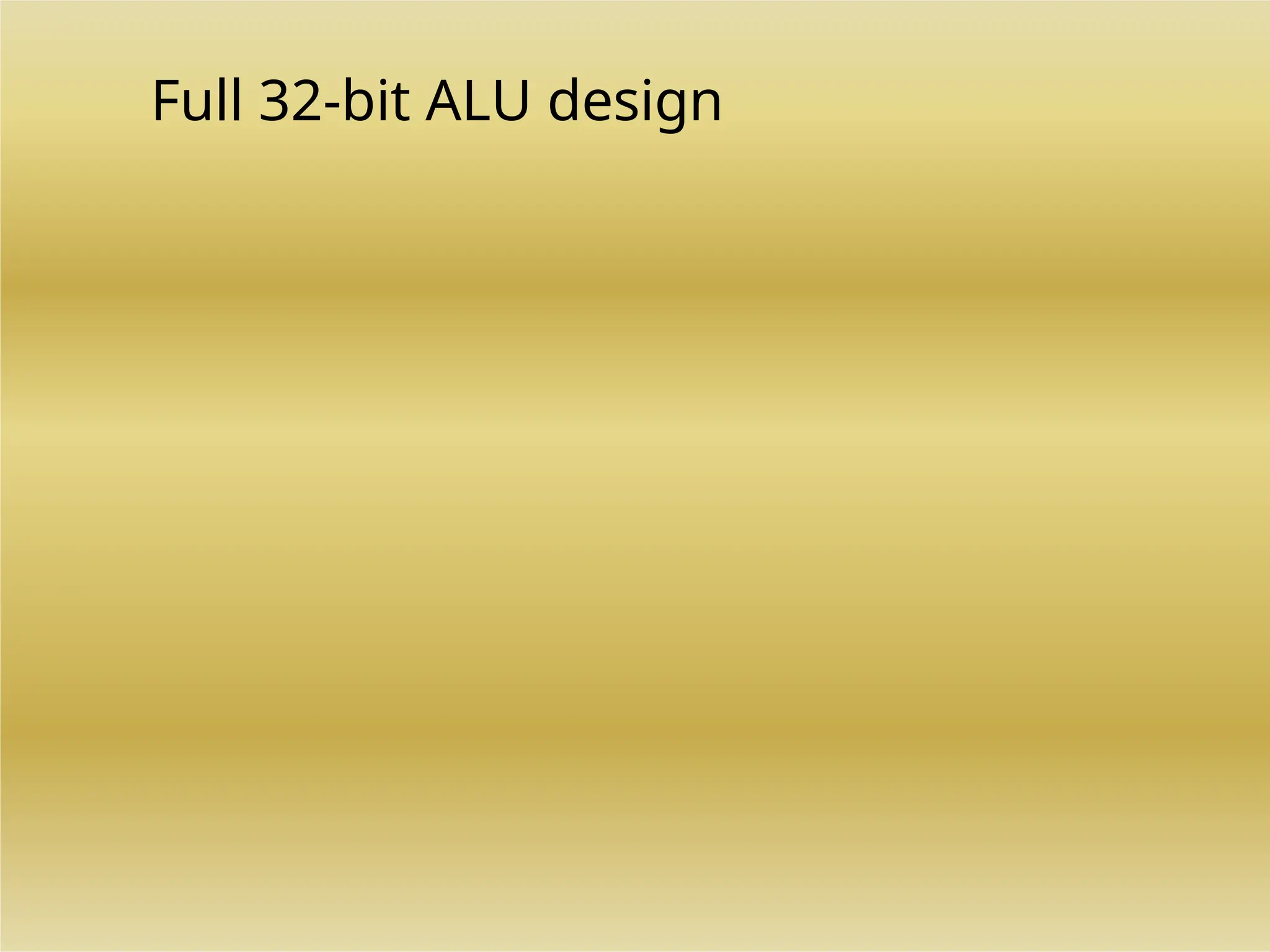 Full 32-bit ALU design
 