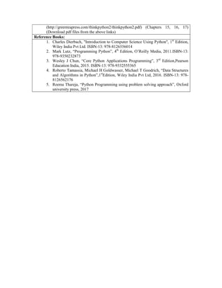 15CS664- Python Application Programming VTU syllabus | PDF