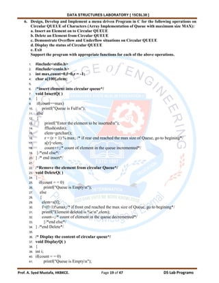 Data structures lab manual | PDF