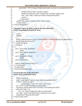 Data structures lab manual | PDF