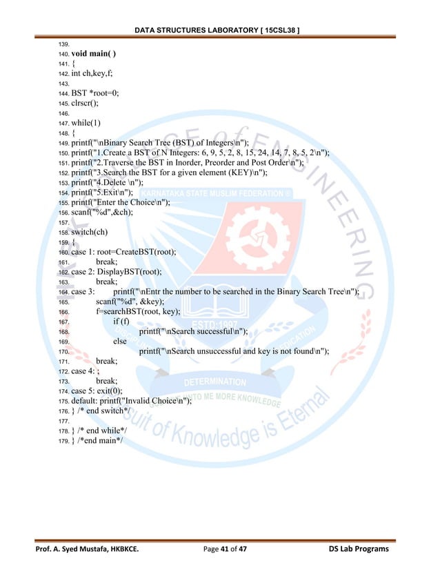 Data structures lab manual