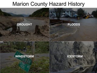 Marion County Hazard History
DROUGHT FLOODS
WINDSTORM ICESTORM
 