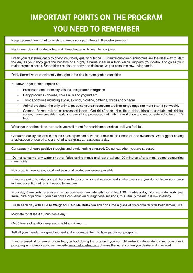 Detox programs for Weight Loss