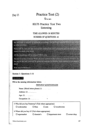 15 days’ practice for ielts listening