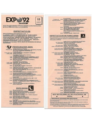 Programa del 15 de agosto de EXPO 92