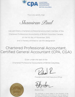 CPA Certificate