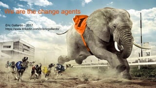 We are the change agents
Eric Gallardo – 2017
https://www.linkedin.com/in/ericgallardo/
 