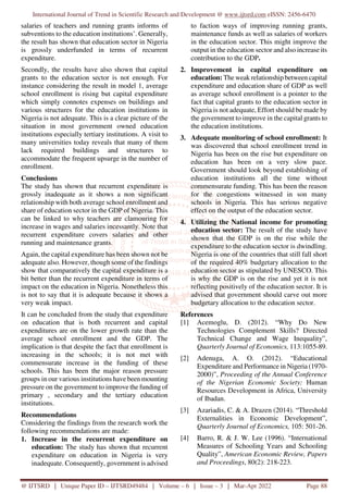 Effect of Government Spending on the Nigerian Education | PDF