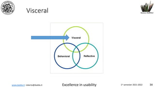 www.dadda.it roberto@dadda.it Excellence in usability 1st semester 2021-2022 34
Visceral
 