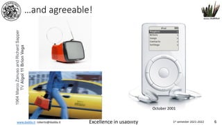 www.dadda.it roberto@dadda.it Excellence in usability 1st semester 2021-2022 6
…and agreeable!
October 2001
1964
Marco
Zanuso
and
Richard
Sapper
TV
Algol
11
Brion
Vega
 