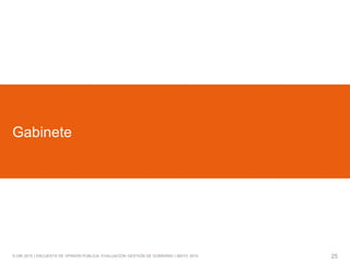 © GfK 2015 | ENCUESTA DE OPINIÓN PÚBLICA: EVALUACIÓN GESTIÓN DE GOBIERNO | MAYO 2015 25
Gabinete
 