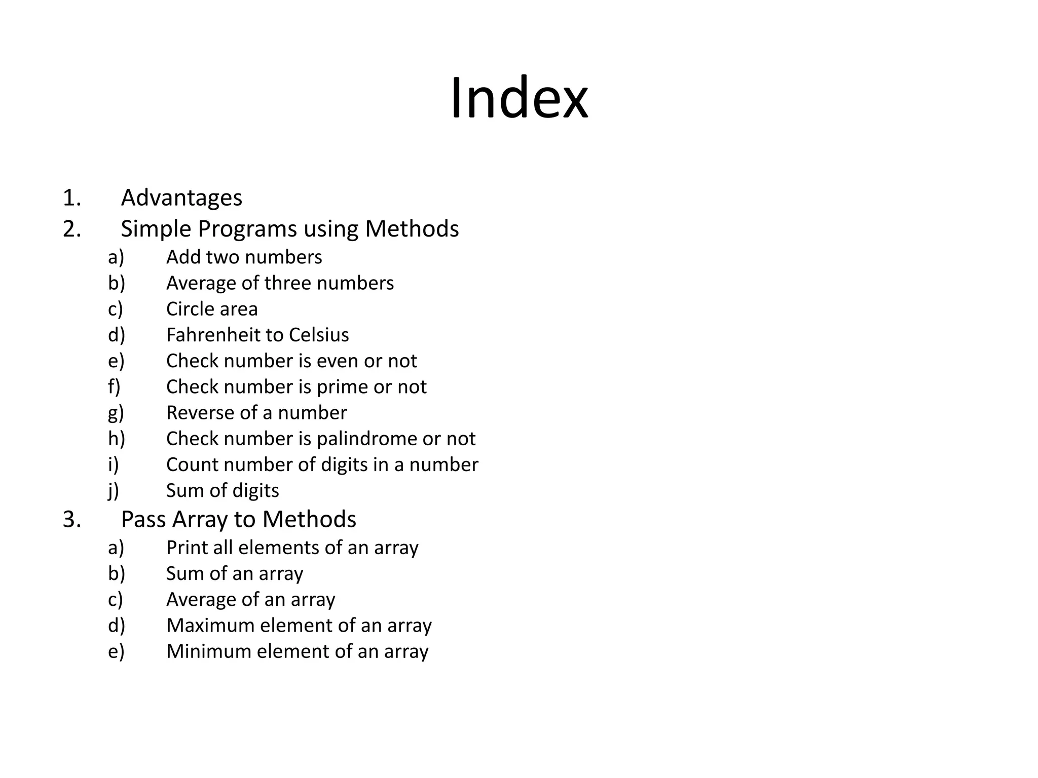 40+ examples of user defined methods in java with explanation | PPTX