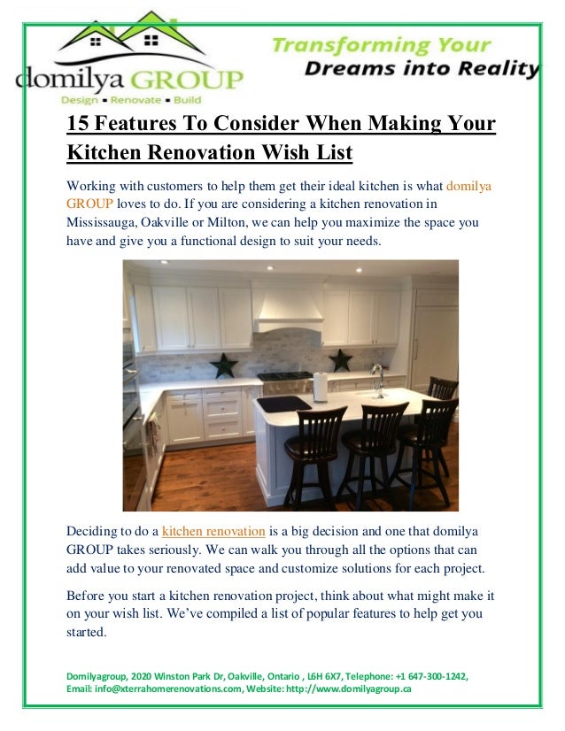 kitchen renovation list