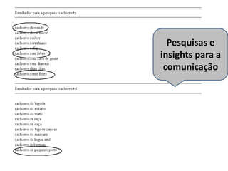 Pesquisas e
insights para a
comunicação

 