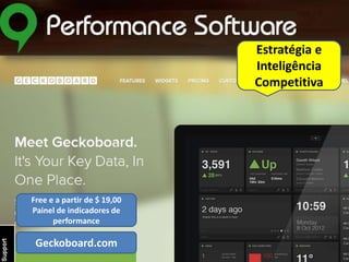 Estratégia e
Inteligência
Competitiva

Free e a partir de $ 19,00
Painel de indicadores de
performance

Geckoboard.com

 